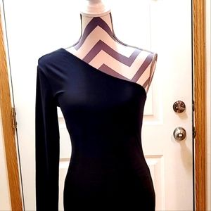 NWOT black one shoulder dress sz S